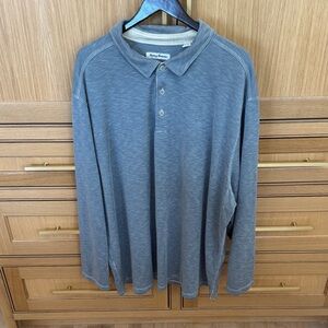 Tommy Bahama Men's Long-Sleeve Polo — Heathered Blue